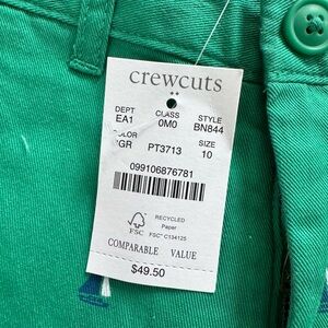 NWT! J. Crew crewcuts boys green shorts - Size 10